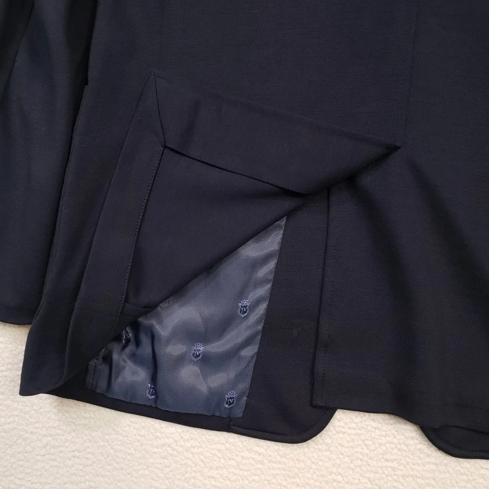 John Varvatos Sport Coat Mens 38S Navy Blue Cotton Blend Partially Lined Blazer
